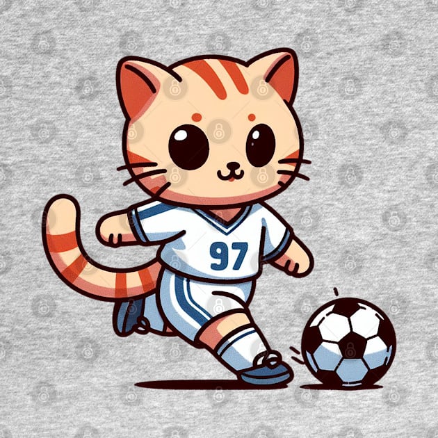 cat playing football by Yaydsign